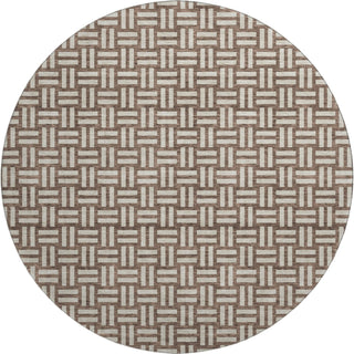 Piper Looms Mayfield Squares AMF925 Brown Machine Washable Area Rug Round Main Image