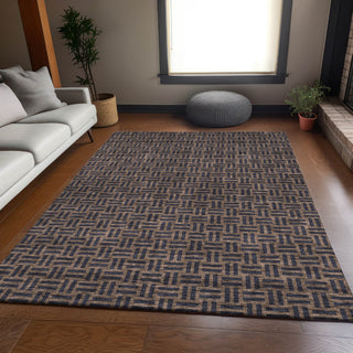 Piper Looms Mayfield Squares AMF925 Chocolate Machine Washable Area Rug Lifestyle Image Feature