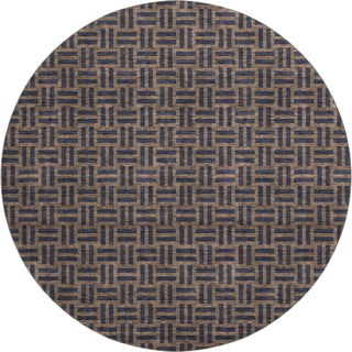 Piper Looms Mayfield Squares AMF925 Chocolate Machine Washable Area Rug Round Main Image