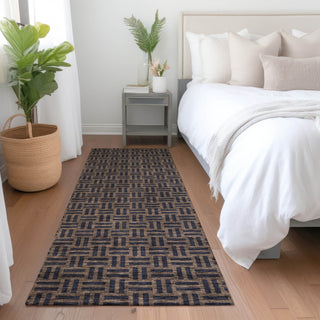 Piper Looms Mayfield Squares AMF925 Chocolate Machine Washable Area Rug Runner Lifestyle Image Feature