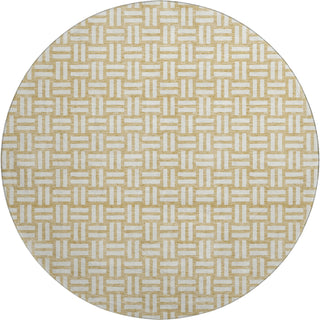Piper Looms Mayfield Squares AMF925 Gold Machine Washable Area Rug Round Main Image
