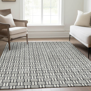 Piper Looms Mayfield Squares AMF925 Gray Machine Washable Area Rug Lifestyle Image Feature