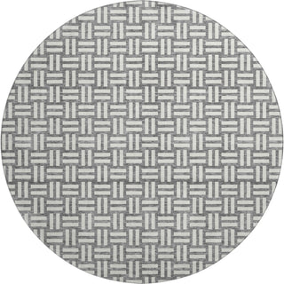 Piper Looms Mayfield Squares AMF925 Gray Machine Washable Area Rug Round Main Image