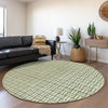 Piper Looms Mayfield Squares AMF925 Green Machine Washable Area Rug Round Lifestyle Image Feature