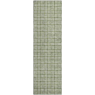 Piper Looms Mayfield Squares AMF925 Green Machine Washable Area Rug Runner Main Image