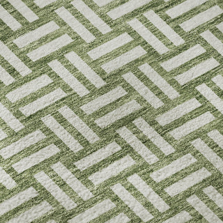 Piper Looms Mayfield Squares AMF925 Green Machine Washable Area Rug Swatch Image