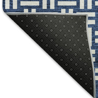 Piper Looms Mayfield Squares AMF925 Navy Machine Washable Area Rug Backing Image
