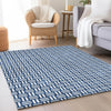 Piper Looms Mayfield Squares AMF925 Navy Machine Washable Area Rug Lifestyle Image Feature