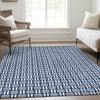 Piper Looms Mayfield Squares AMF925 Navy Machine Washable Area Rug Lifestyle Image Feature