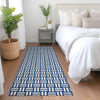 Piper Looms Mayfield Squares AMF925 Navy Machine Washable Area Rug Runner Lifestyle Image Feature