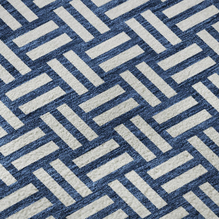 Piper Looms Mayfield Squares AMF925 Navy Machine Washable Area Rug Swatch Image