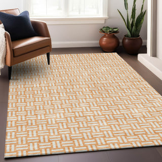 Piper Looms Mayfield Squares AMF925 Peach Machine Washable Area Rug Lifestyle Image Feature