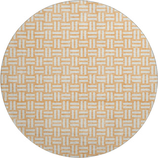 Piper Looms Mayfield Squares AMF925 Peach Machine Washable Area Rug Round Main Image