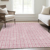 Piper Looms Mayfield Squares AMF925 Pink Machine Washable Area Rug Lifestyle Image Feature