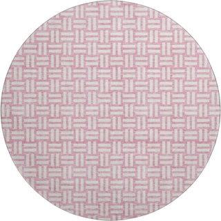 Piper Looms Mayfield Squares AMF925 Pink Machine Washable Area Rug Round Main Image