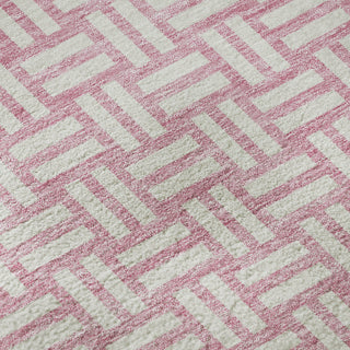 Piper Looms Mayfield Squares AMF925 Pink Machine Washable Area Rug Swatch Image