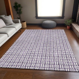 Piper Looms Mayfield Squares AMF925 Purple Machine Washable Area Rug Lifestyle Image Feature