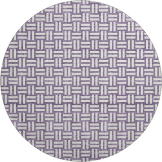 Piper Looms Mayfield Squares AMF925 Purple Machine Washable Area Rug Round Main Image