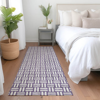 Piper Looms Mayfield Squares AMF925 Purple Machine Washable Area Rug Runner Lifestyle Image Feature