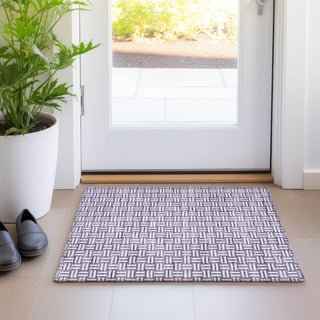 Piper Looms Mayfield Squares AMF925 Purple Machine Washable Area Rug Scatter Lifestyle Image Feature