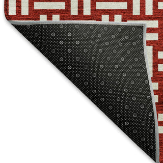 Piper Looms Mayfield Squares AMF925 Red Machine Washable Area Rug Backing Image