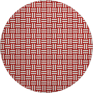 Piper Looms Mayfield Squares AMF925 Red Machine Washable Area Rug Round Main Image