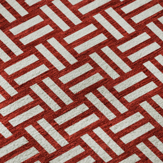 Piper Looms Mayfield Squares AMF925 Red Machine Washable Area Rug Swatch Image