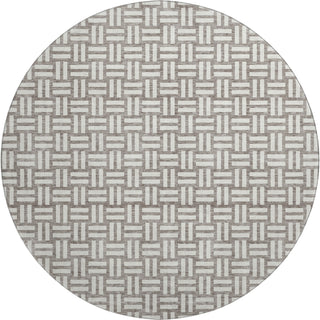 Piper Looms Mayfield Squares AMF925 Taupe Machine Washable Area Rug Round Main Image