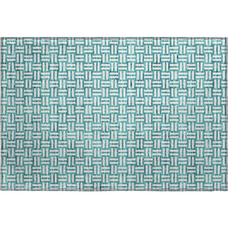 Piper Looms Mayfield Squares AMF925 Teal Machine Washable Area Rug Scatter Main Image