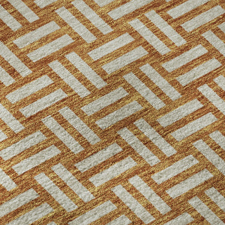 Piper Looms Mayfield Squares AMF925 Terracotta Machine Washable Area Rug Swatch Image