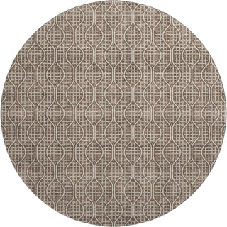 Piper Looms Mayfield Geometric AMF926 Brown Machine Washable Area Rug Round Main Image