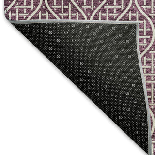 Piper Looms Mayfield Geometric AMF926 Eggplant Machine Washable Area Rug Backing Image