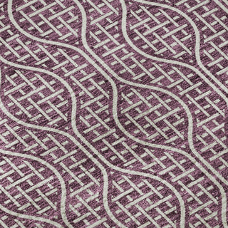 Piper Looms Mayfield Geometric AMF926 Eggplant Machine Washable Area Rug Swatch Image