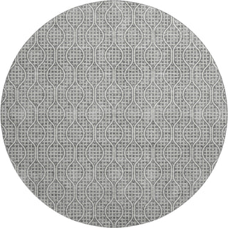 Piper Looms Mayfield Geometric AMF926 Gray Machine Washable Area Rug Round Main Image