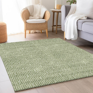 Piper Looms Mayfield Geometric AMF926 Green Machine Washable Area Rug Lifestyle Image Feature