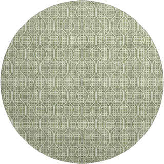 Piper Looms Mayfield Geometric AMF926 Green Machine Washable Area Rug Round Main Image