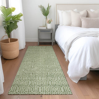 Piper Looms Mayfield Geometric AMF926 Green Machine Washable Area Rug Runner Lifestyle Image Feature