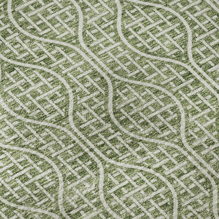 Piper Looms Mayfield Geometric AMF926 Green Machine Washable Area Rug Swatch Image