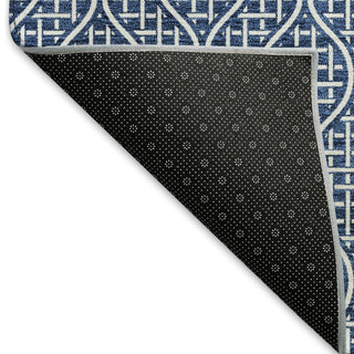 Piper Looms Mayfield Geometric AMF926 Navy Machine Washable Area Rug Backing Image