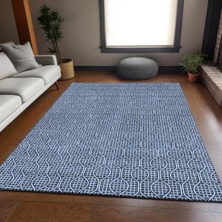 Piper Looms Mayfield Geometric AMF926 Navy Machine Washable Area Rug Lifestyle Image Feature