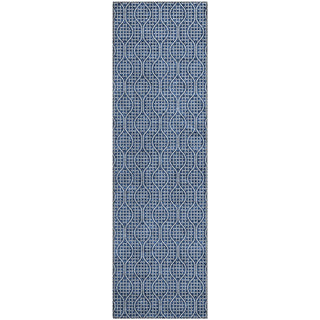 Piper Looms Mayfield Geometric AMF926 Navy Machine Washable Area Rug Runner Main Image