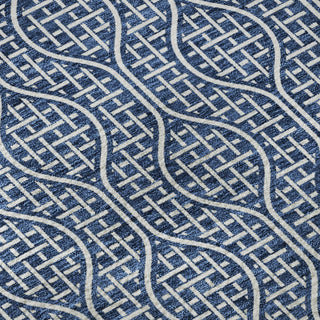 Piper Looms Mayfield Geometric AMF926 Navy Machine Washable Area Rug Swatch Image