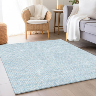 Piper Looms Mayfield Geometric AMF926 Sky Machine Washable Area Rug Lifestyle Image Feature