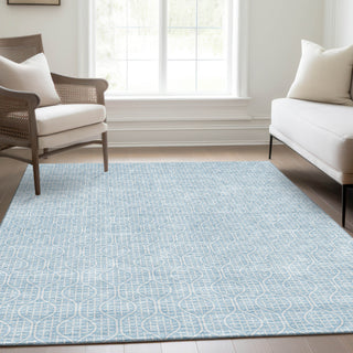 Piper Looms Mayfield Geometric AMF926 Sky Machine Washable Area Rug Lifestyle Image Feature