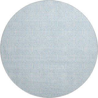Piper Looms Mayfield Geometric AMF926 Sky Machine Washable Area Rug Round Main Image