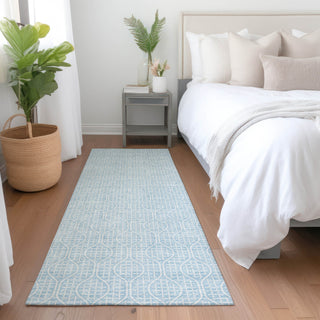 Piper Looms Mayfield Geometric AMF926 Sky Machine Washable Area Rug Runner Lifestyle Image Feature