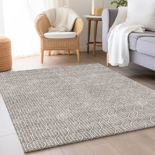 Piper Looms Mayfield Geometric AMF926 Taupe Machine Washable Area Rug Lifestyle Image Feature