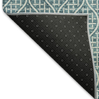 Piper Looms Mayfield Geometric AMF926 Teal Machine Washable Area Rug Backing Image