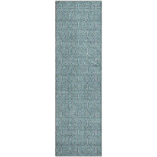 Piper Looms Mayfield Geometric AMF926 Teal Machine Washable Area Rug Runner Main Image