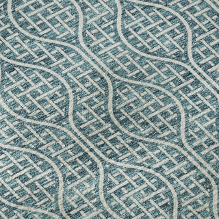 Piper Looms Mayfield Geometric AMF926 Teal Machine Washable Area Rug Swatch Image